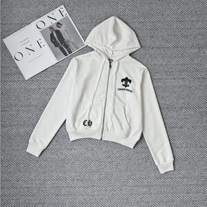 Chrome Hearts White Hoodie with Black Accents